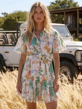 Miss June Paris Alva Printed Short Dress - One Size